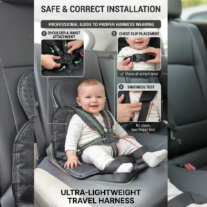 Compact Travel Safety Belt Harness for Baby Car Seats