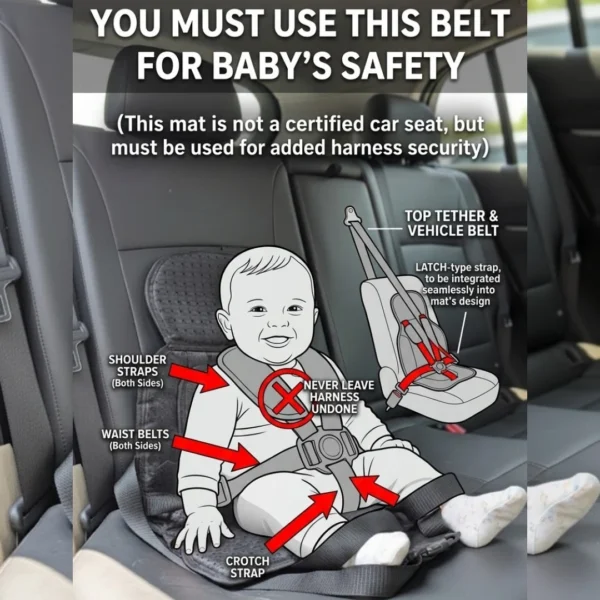 Compact Travel Safety Belt Harness for Baby Car Seats